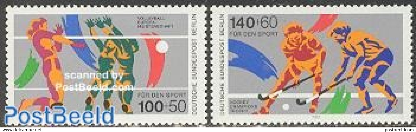 Germany, Berlin 1989 Sports 2v, Mint NH, History - Sport - Europa Hang-on Issues - Hockey - Sport (other And Mixed) - .. - Ungebraucht