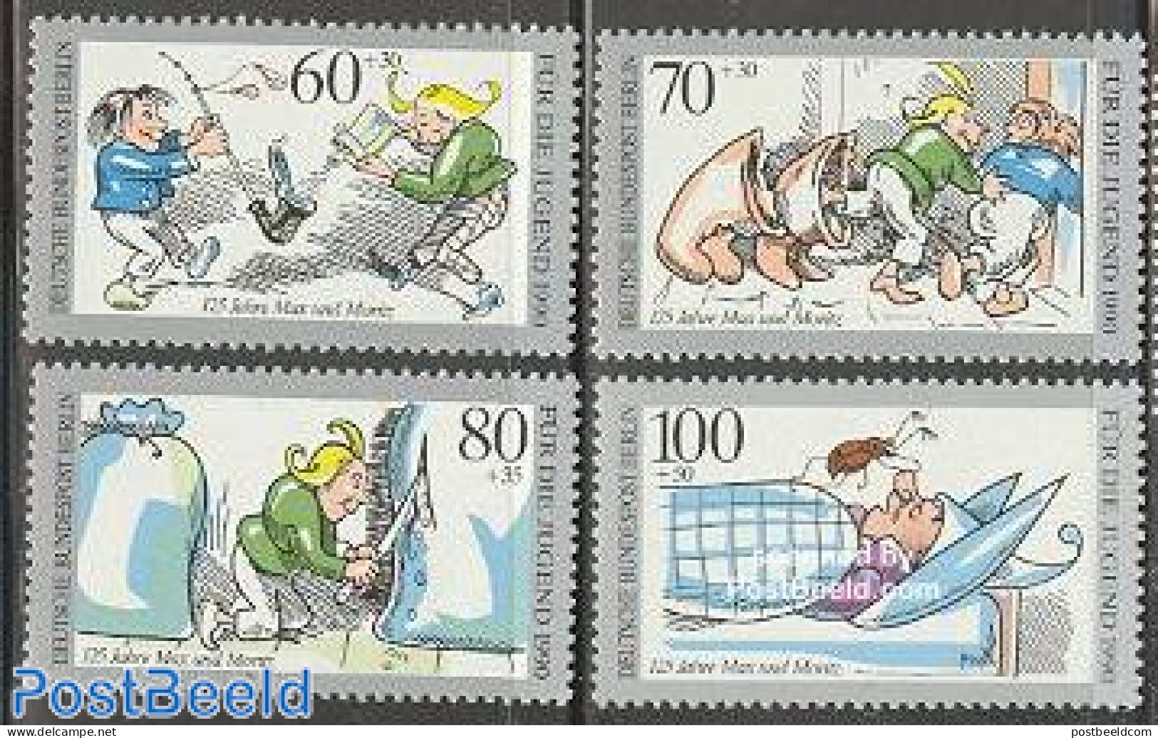 Germany, Berlin 1990 Youth, Max Und Moritz 4v, Mint NH, Art - Books - Children's Books Illustrations - Unused Stamps
