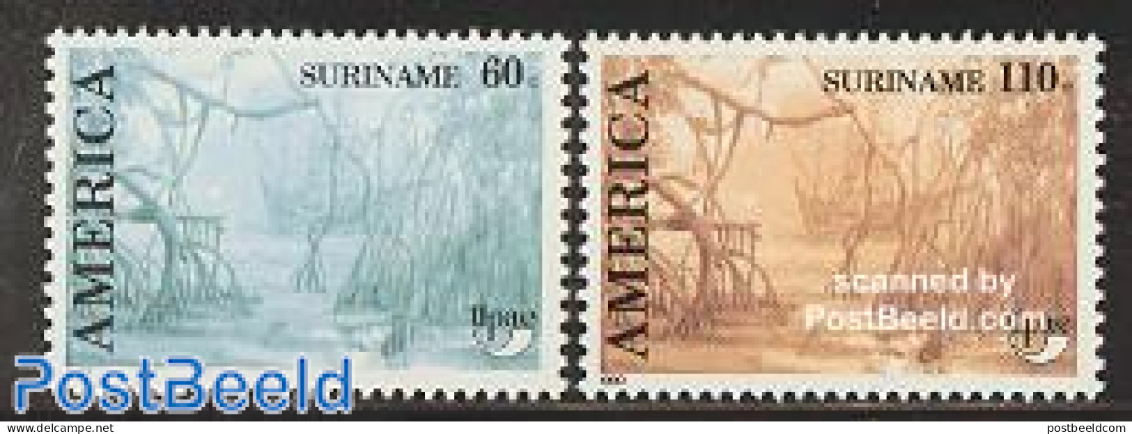 Suriname, Republic 1990 UPAE 2v, Mint NH, Nature - Transport - Trees & Forests - U.P.A.E. - Ships And Boats - Rotary, Club Leones