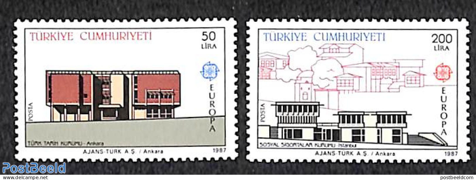 Türkiye 1987 Europa, Modern Architecture 2v, Mint NH, History - Europa (cept) - Art - Modern Architecture - Sonstige & Ohne Zuordnung