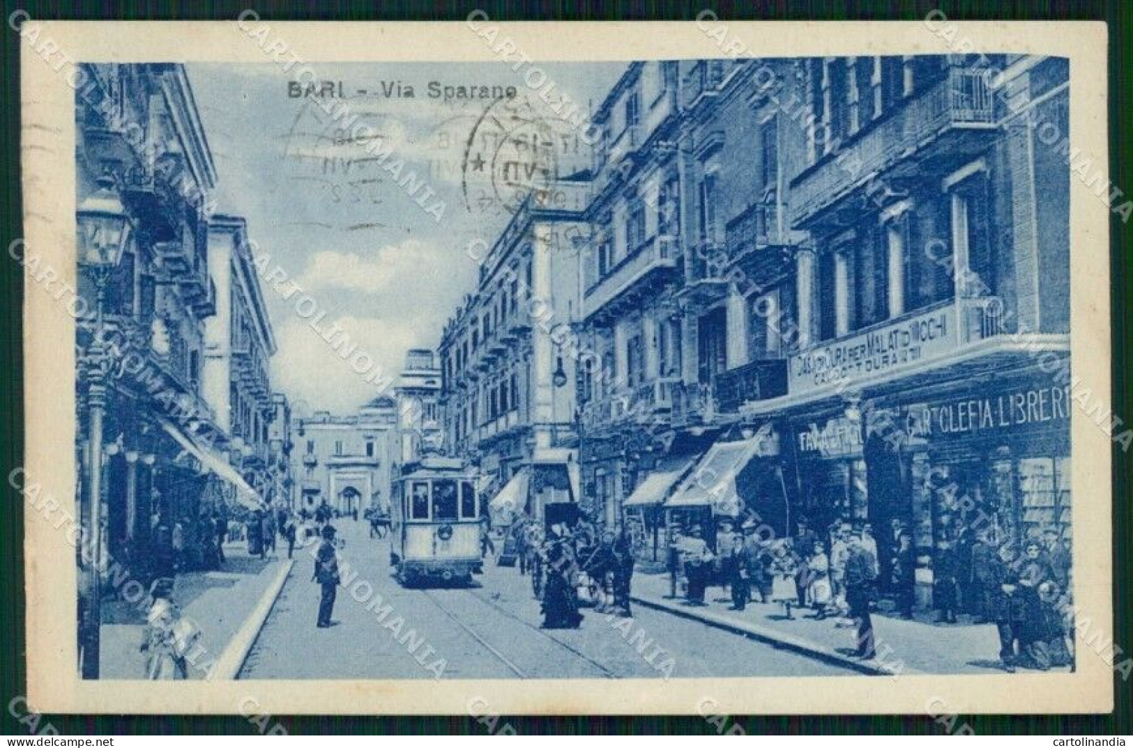 Bari Città Via Sparano Tram Cartolina RB6021 - Bari