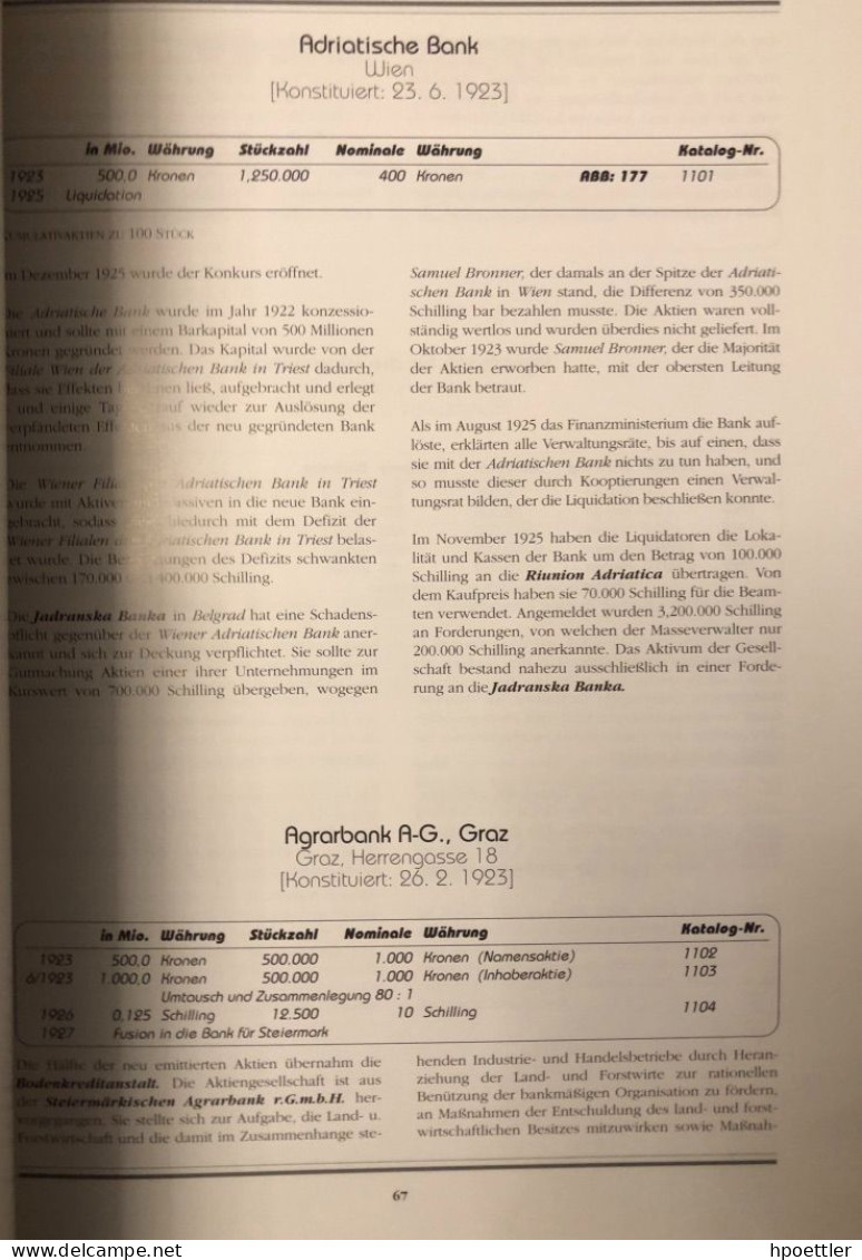 Nouvel - Ouvrage De Référence Sur Les Actions Des Banques Autrichiennes : - Bank & Insurance