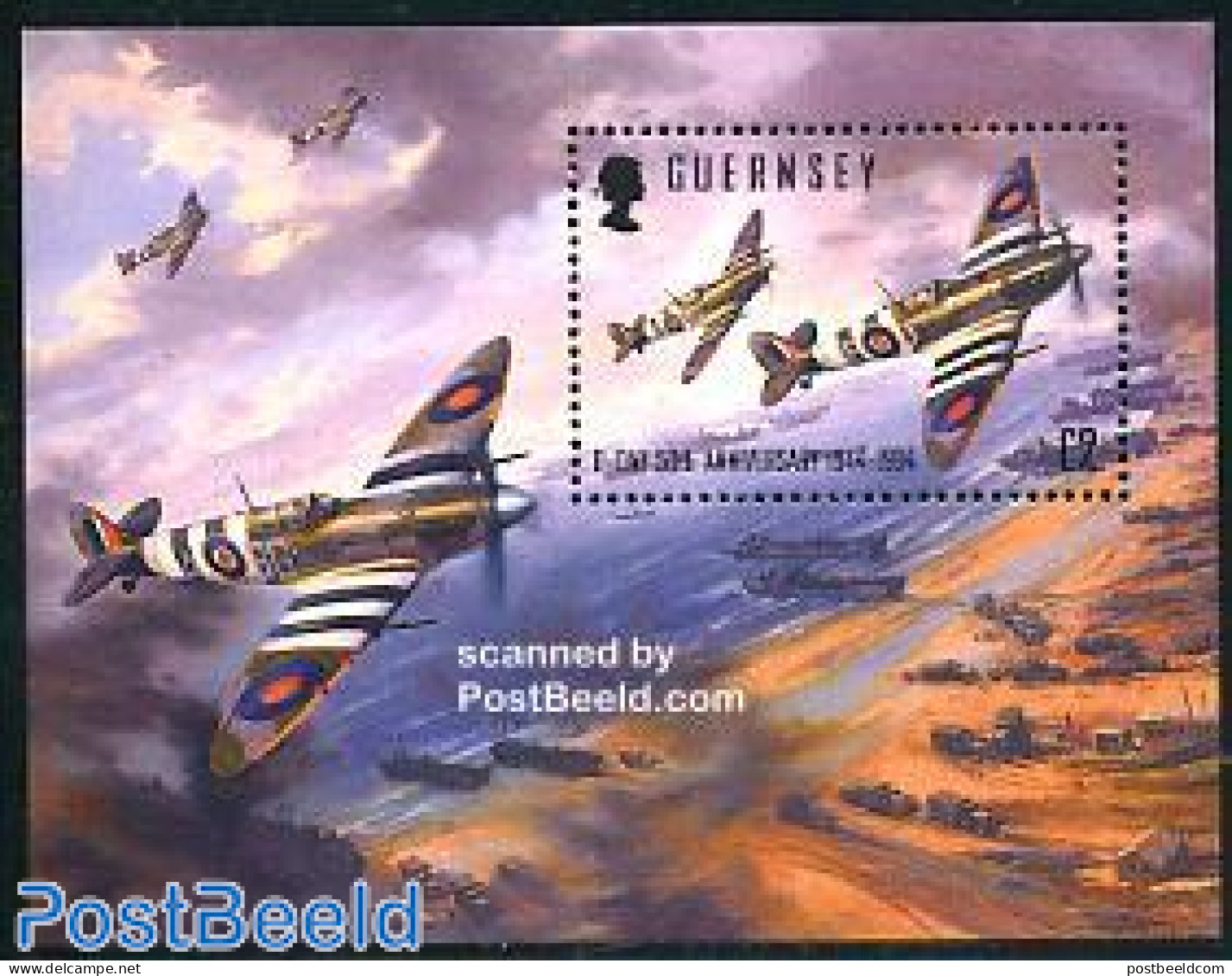 Guernsey 1994 D-Day S/s, Mint NH, History - Transport - Militarism - World War II - Aircraft & Aviation - Militares