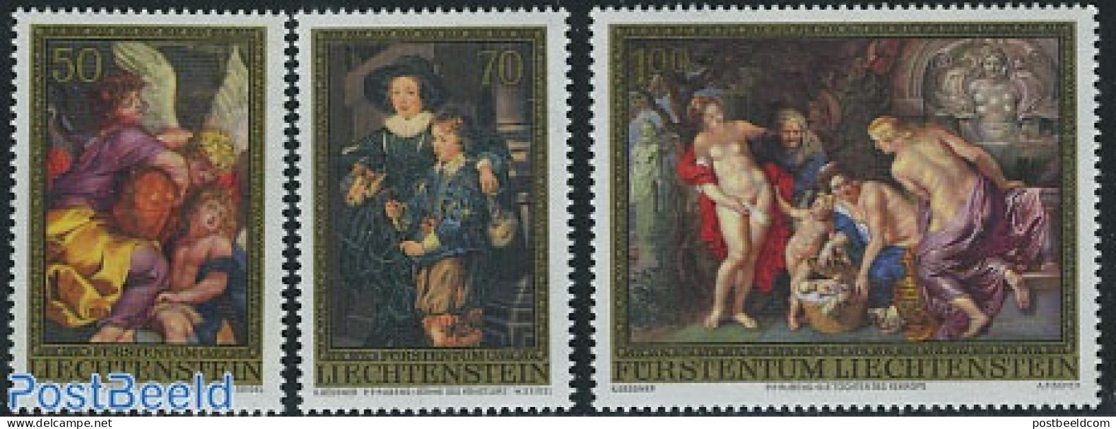 Liechtenstein 1976 P.P. Rubens Paintings 3v, Mint NH, Art - Paintings - Rubens - Neufs