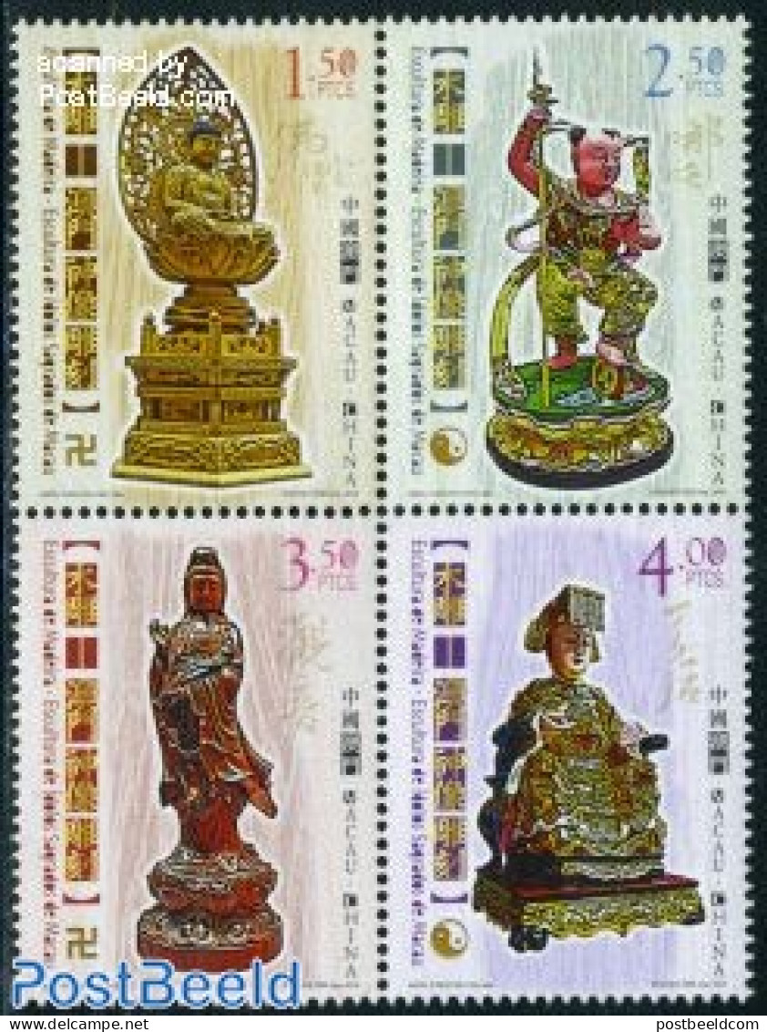 Macao 2010 Wooden Figures 4v [+] Or [:::], Mint NH, Art - Art & Antique Objects - Unused Stamps