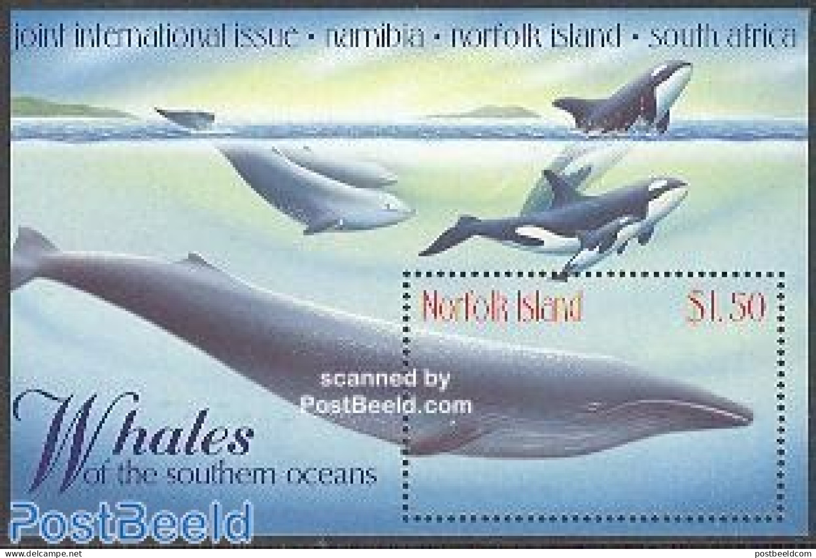 Norfolk Island 1998 Whales S/s, Mint NH, Nature - Various - Sea Mammals - Joint Issues - Emisiones Comunes