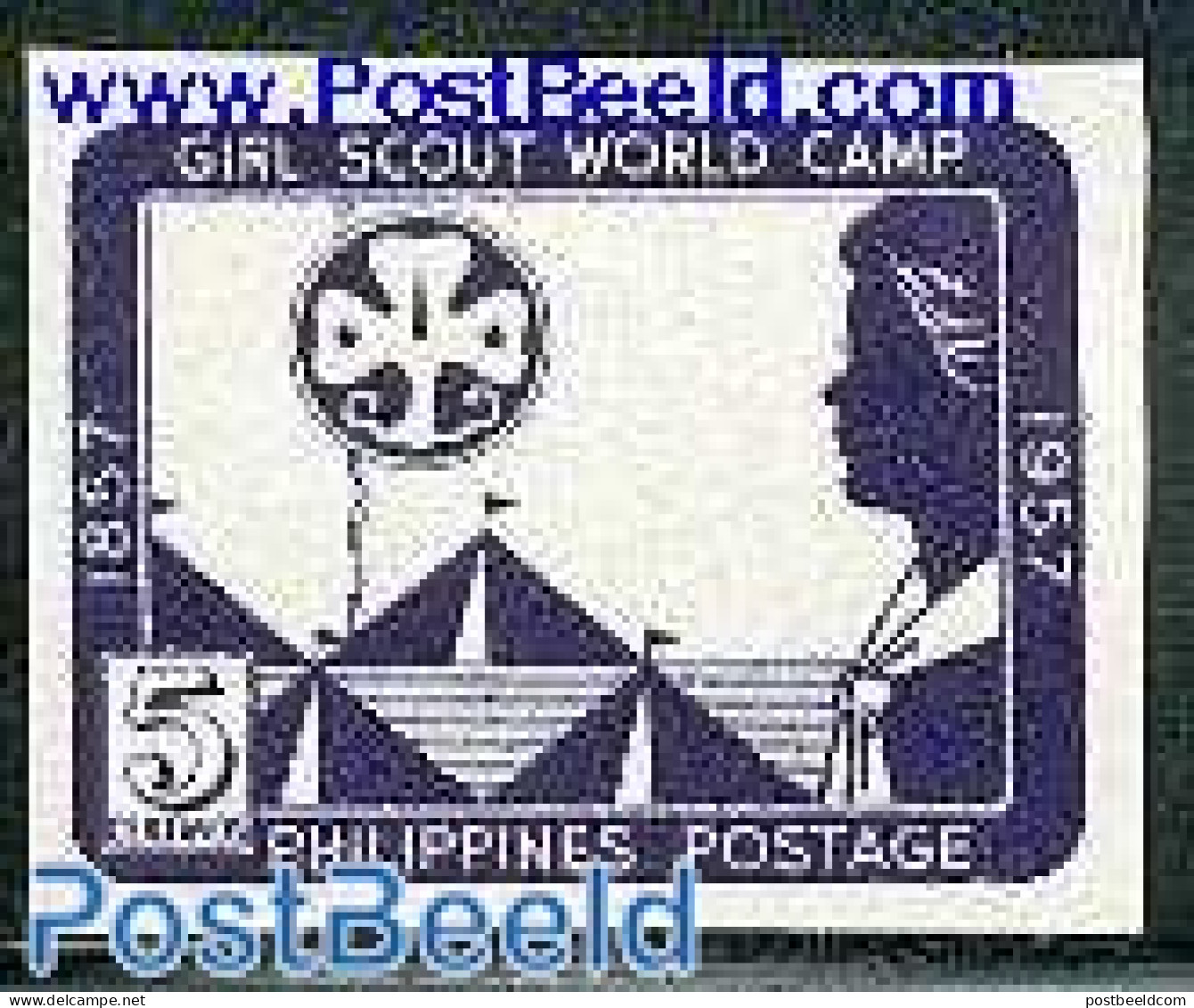 Philippines 1957 Girl Guides Camp 1v Imperforated, Mint NH, Sport - Scouting - Philippines