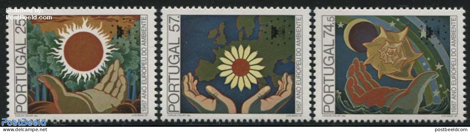 Portugal 1987 European Nature Conservation 3v, Mint NH, History - Nature - Various - Europa Hang-on Issues - Environme.. - Nuevos