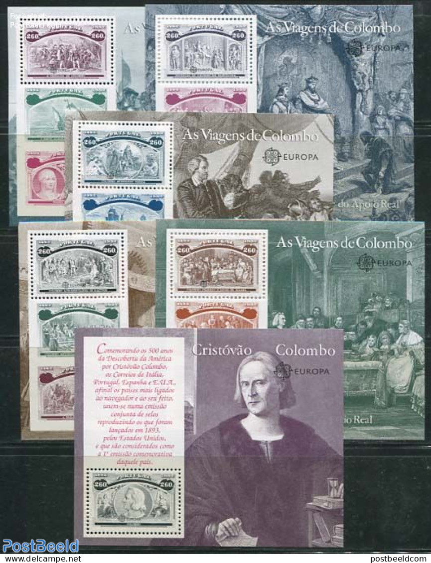 Portugal 1992 Columbus 6 S/s, Joint Issue USA,Spain,Italy, Mint NH, History - Transport - Various - Europa (cept) - Ex.. - Neufs