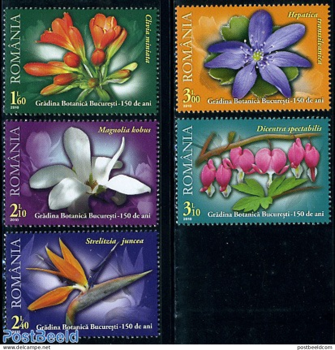 Romania 2010 Botanical Garden 5v, Mint NH, Nature - Flowers & Plants - Neufs