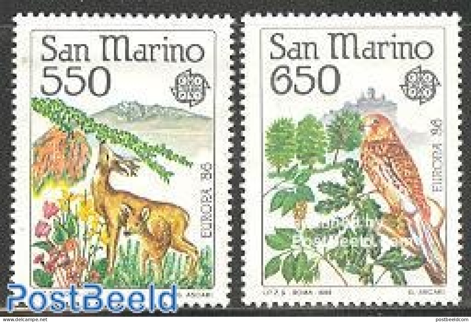 San Marino 1986 Europa, Environment 2v, Mint NH, History - Nature - Europa (cept) - Animals (others & Mixed) - Birds -.. - Ungebraucht