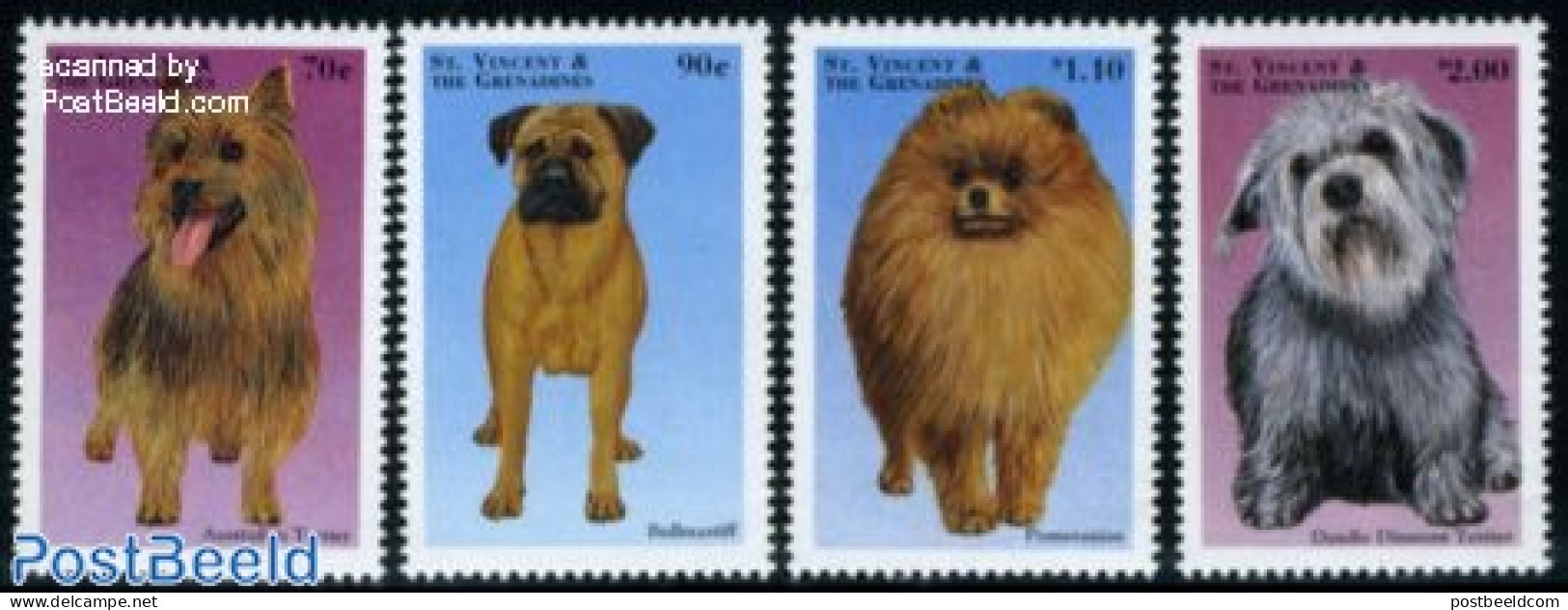 Saint Vincent 1998 Dogs 4v, Mint NH, Nature - Dogs - St.Vincent (1979-...)