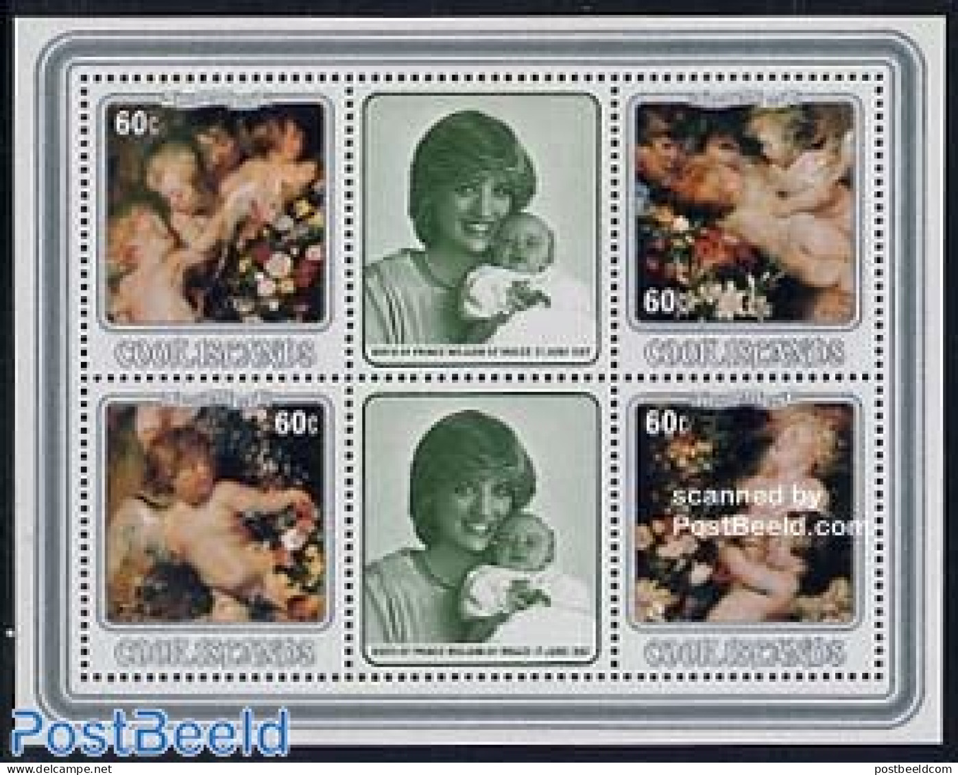Cook Islands 1982 Christmas, Rubens S/s, Mint NH, History - Religion - Charles & Diana - Kings & Queens (Royalty) - Ch.. - Koniklijke Families