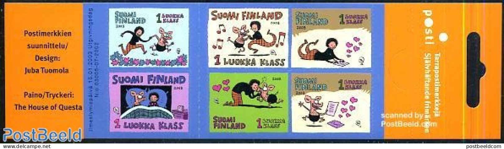 Finland 2003 Friendship/comics 6v In Booklet, Mint NH, Various - Stamp Booklets - Greetings & Wishing Stamps - Art - C.. - Ongebruikt