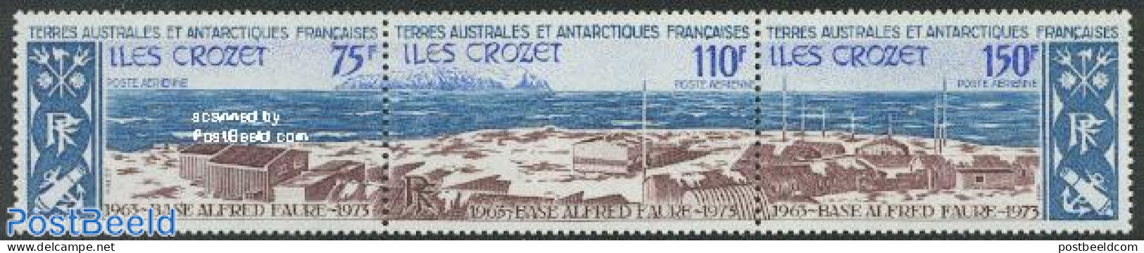 French Antarctic Territory 1974 Alfred Faure Station 3v [::], Mint NH, Science - The Arctic & Antarctica - Ongebruikt