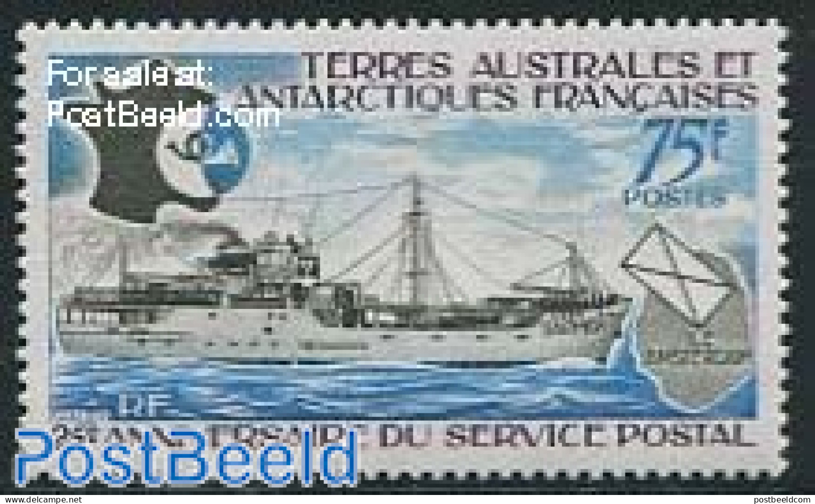 French Antarctic Territory 1974 Postal Service To Amsterdam Island 1v, Mint NH, Transport - Post - Ships And Boats - Ongebruikt