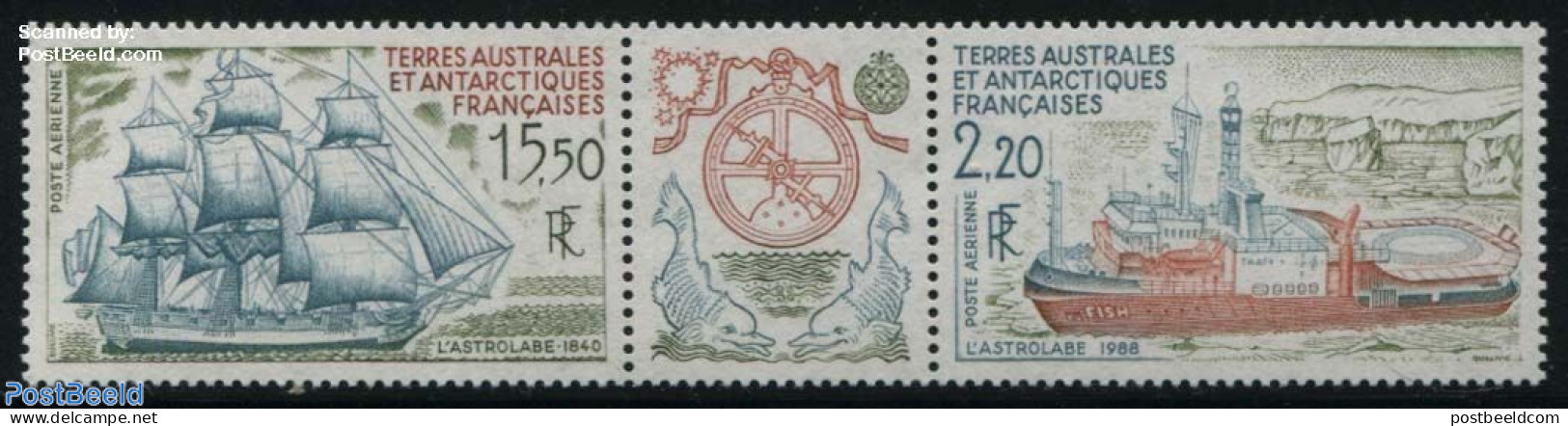 French Antarctic Territory 1990 Ships 2v+tab [:T:], Mint NH, Nature - Transport - Fish - Ships And Boats - Neufs
