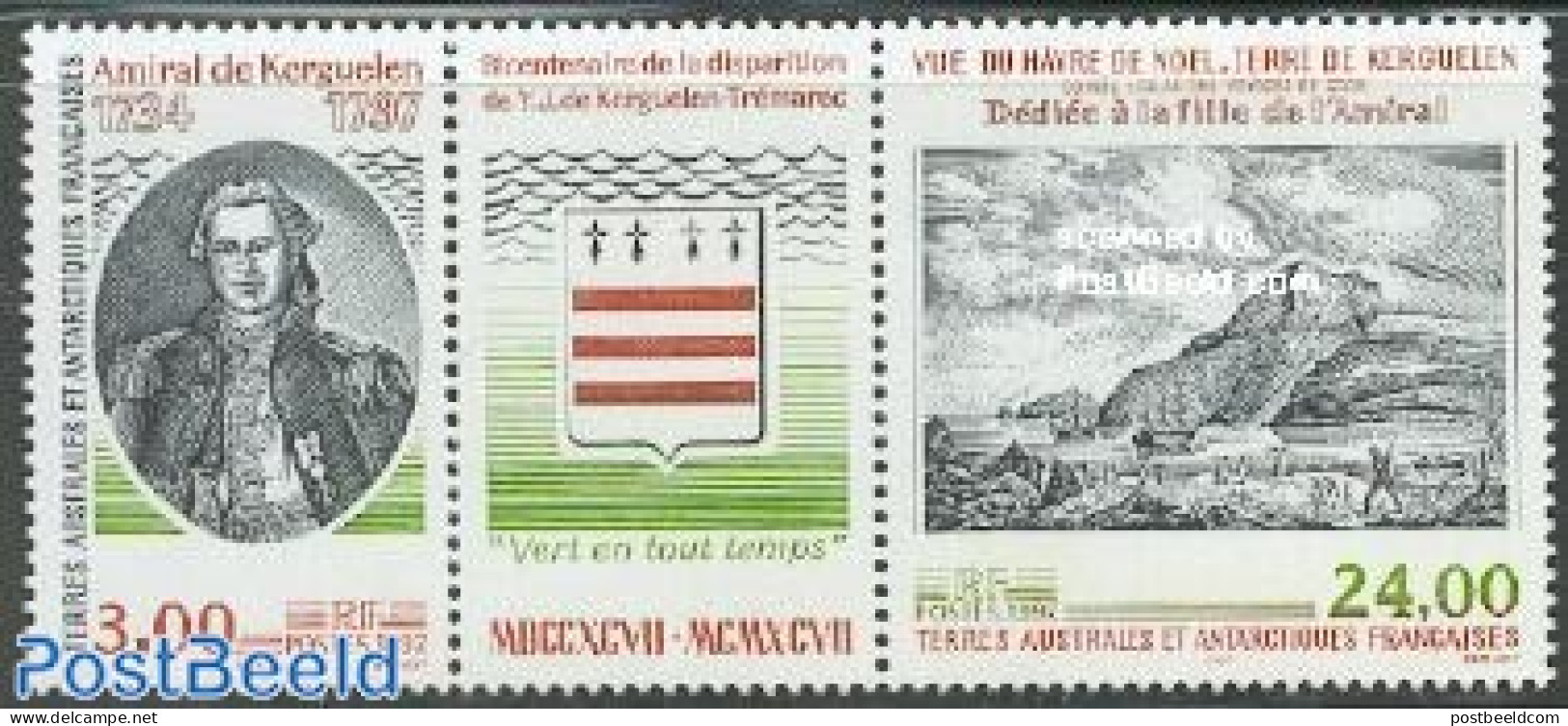 French Antarctic Territory 1997 De Tremarec 2v+tab [:T:], Mint NH, History - Coat Of Arms - Unused Stamps