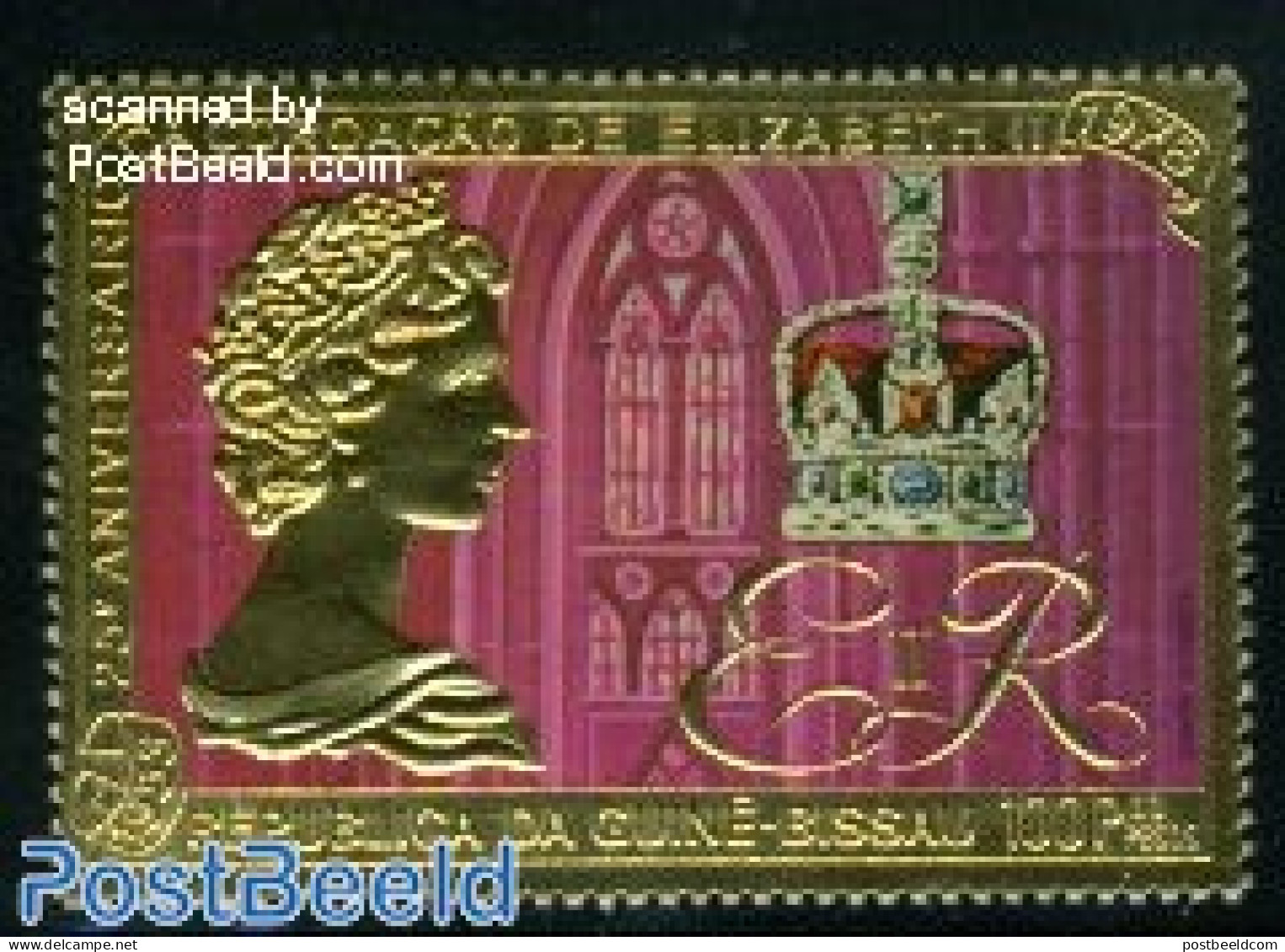Guinea Bissau 1978 Elizabeth Coronation 1v Gold, Mint NH, History - Kings & Queens (Royalty) - Familias Reales