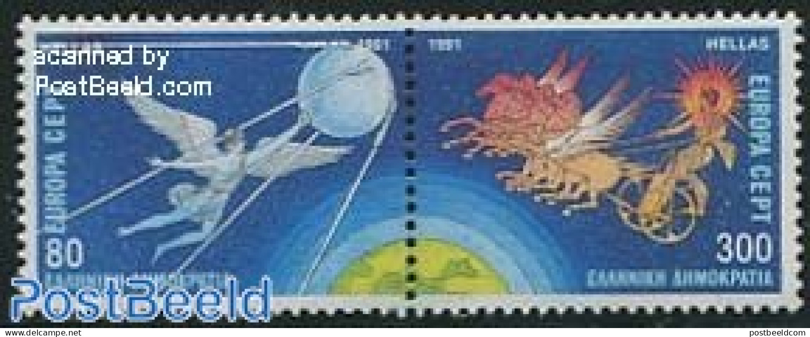 Greece 1991 Europa, Space 2v [:], Mint NH, History - Transport - Europa (cept) - Space Exploration - Ungebraucht