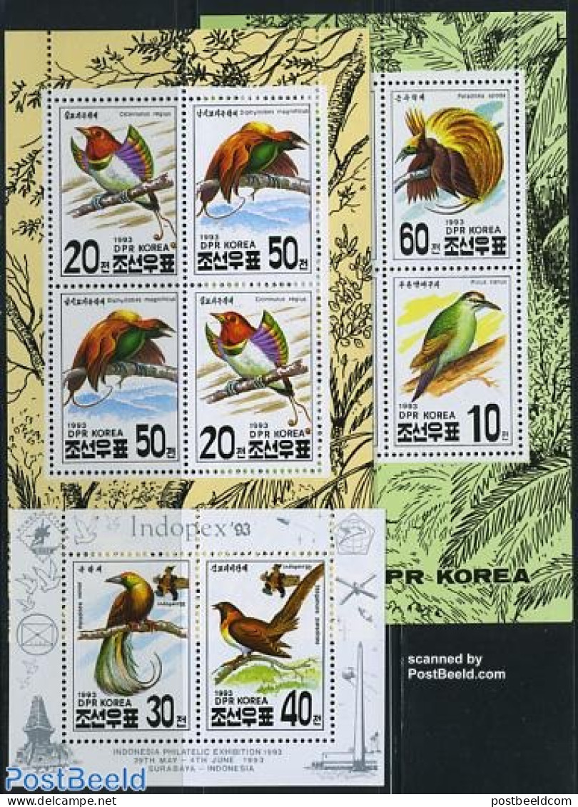 Korea, North 1993 Indopex, Birds 3 M/s, Mint NH, Nature - Birds - Korea, North