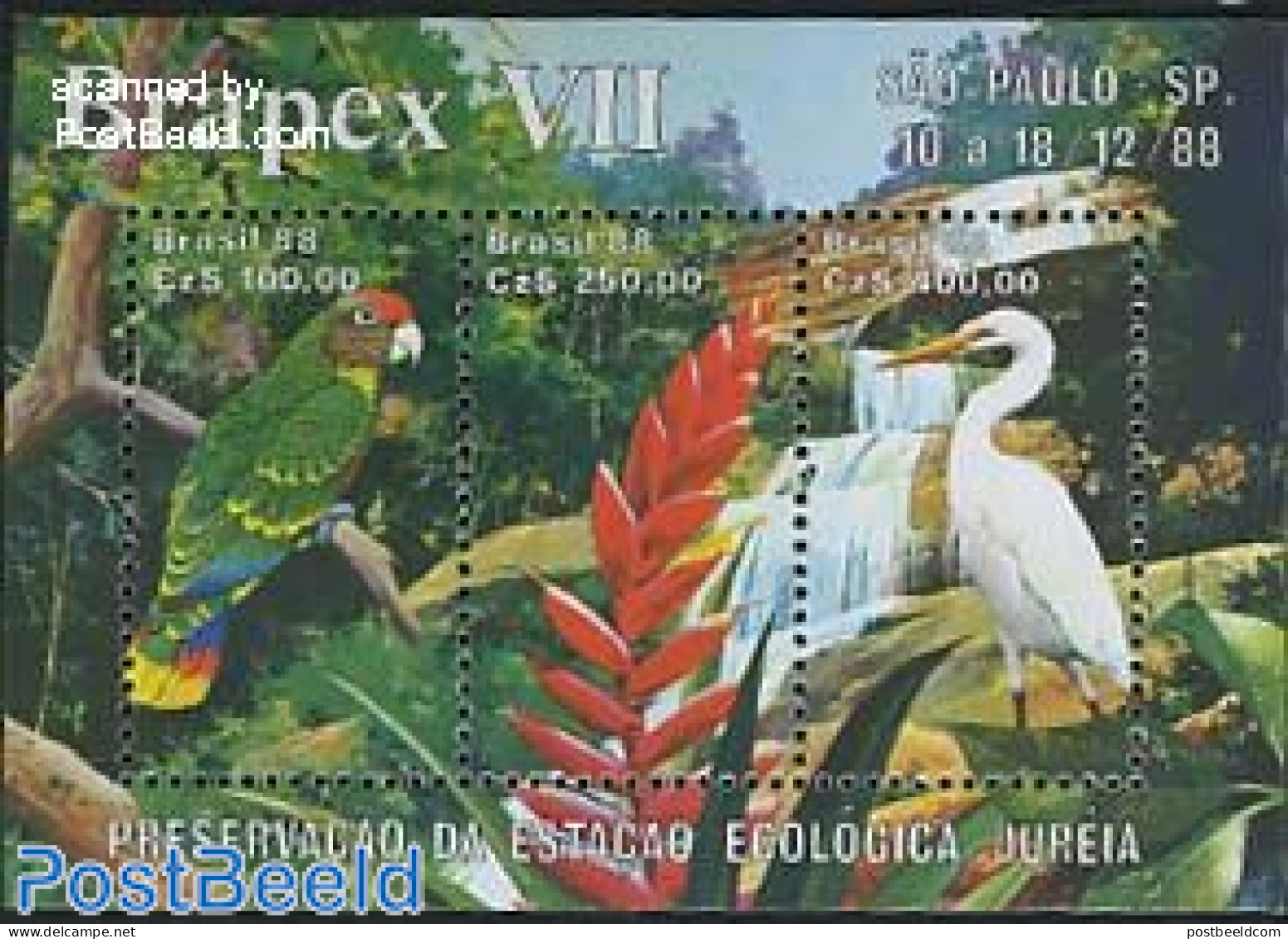 Brazil 1988 Brapex S/s, Mint NH, Nature - Birds - Parrots - Nuovi