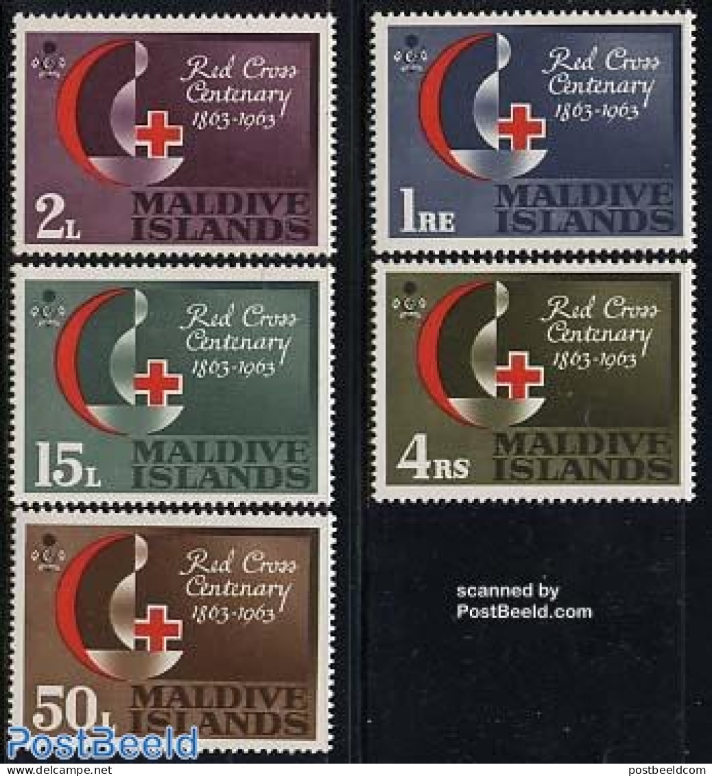 Maldives 1963 Red Cross 5v, Mint NH, Health - Red Cross - Rode Kruis