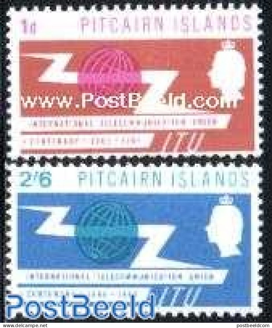 Pitcairn Islands 1965 I.T.U. Centenary 2v, Mint NH, Science - Various - Telecommunication - I.T.U. - Telecom