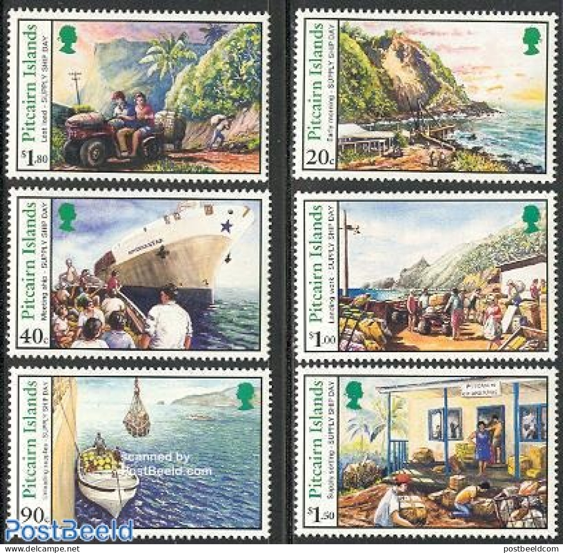 Pitcairn Islands 1996 Service Ships 6v, Mint NH, Transport - Ships And Boats - Schiffe