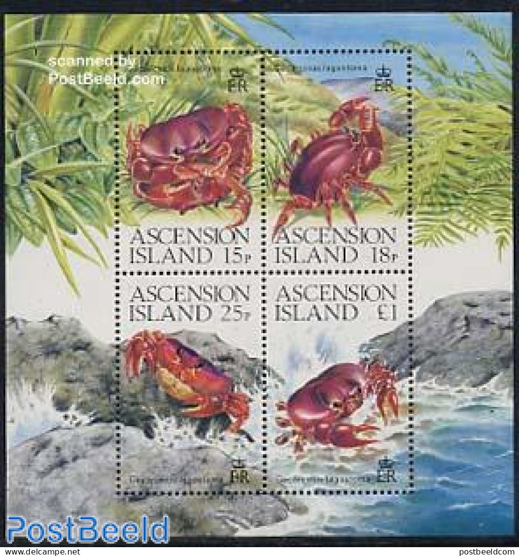 Ascension 1989 Crabs S/s, Mint NH, Nature - Shells & Crustaceans - Crabs And Lobsters - Meereswelt