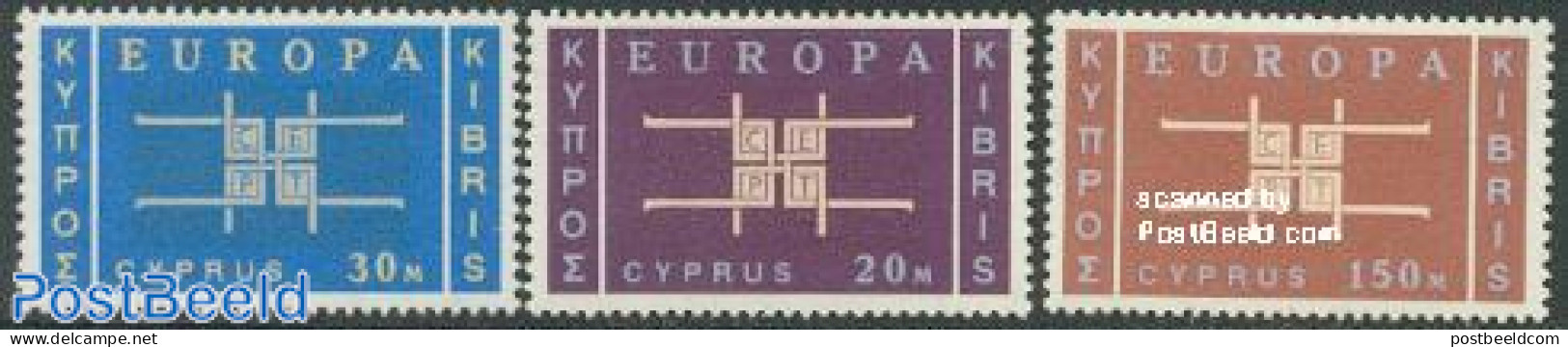 Cyprus 1963 Europa 3v, Mint NH, History - Europa (cept) - Neufs