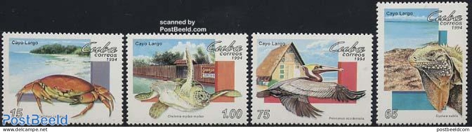 Cuba 1994 Caya Largo Fauna 4v, Mint NH, Nature - Animals (others & Mixed) - Reptiles - Shells & Crustaceans - Turtles - Nuevos