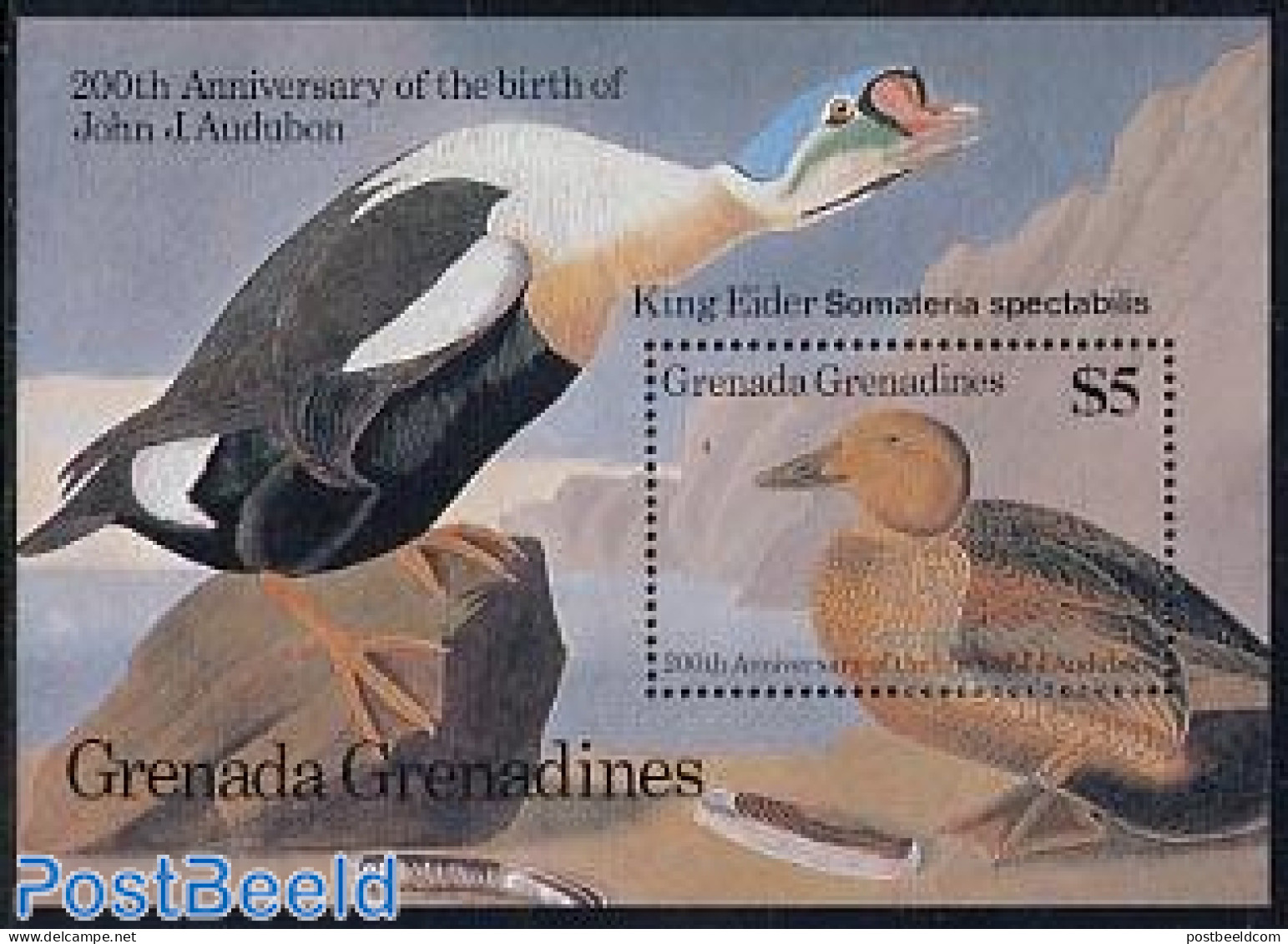 Grenada Grenadines 1986 J.J. Audubon S/s, Mint NH, Nature - Birds - Grenada (1974-...)