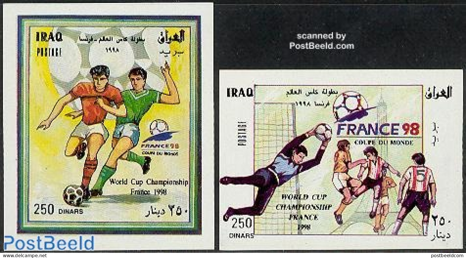 Iraq 1998 World Cup Football France 2 S/s, Mint NH, Sport - Football - Irak