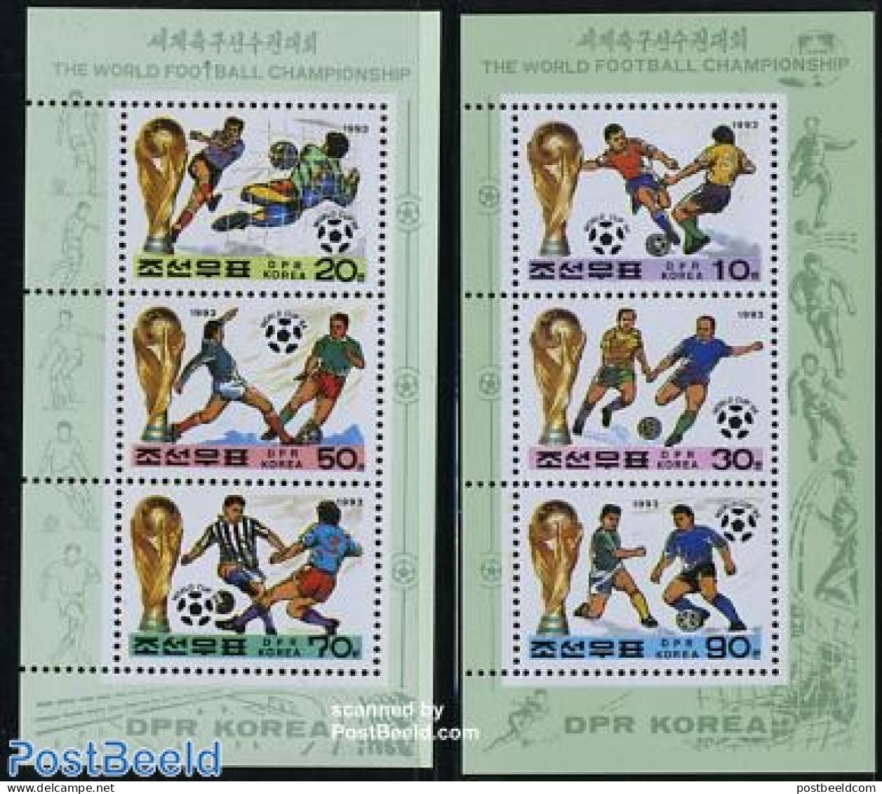 Korea, North 1993 World Cup Football USA 2 M/s, Mint NH, Sport - Football - Korea, North