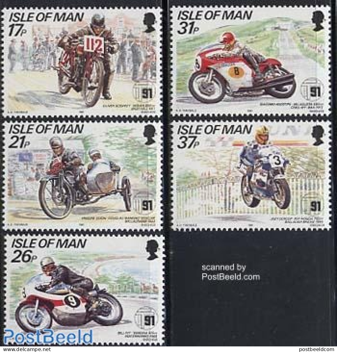 Isle Of Man 1991 Tourist Trophy 5v, Mint NH, Sport - Transport - Sport (other And Mixed) - Motorcycles - Motorfietsen