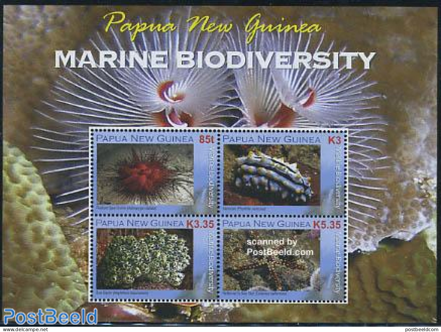 Papua New Guinea 2008 Marine Biodiversity 4v M/s, Mint NH, Nature - Papouasie-Nouvelle-Guinée