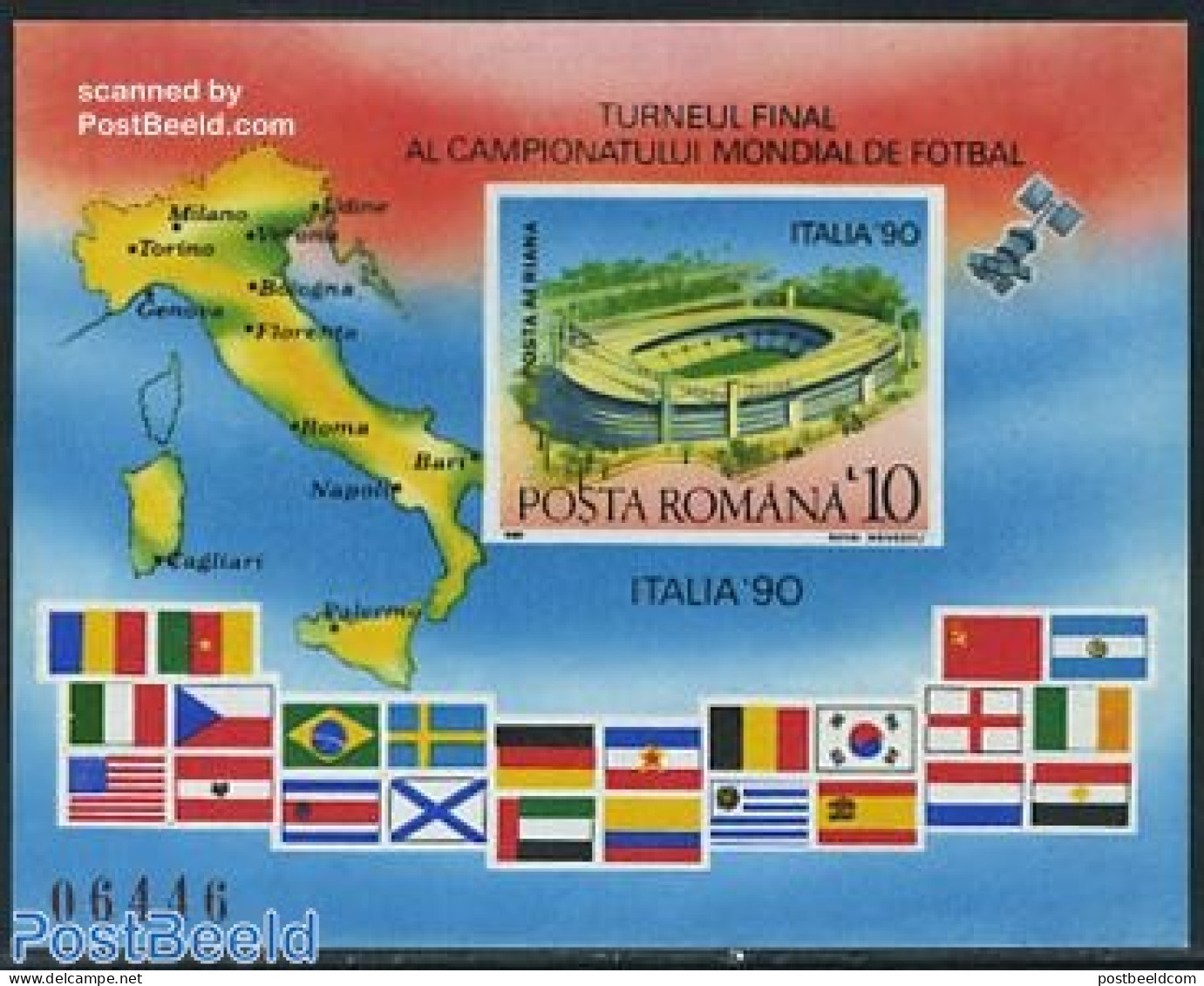 Romania 1990 World Cup Football Winners S/s, Mint NH, History - Sport - Transport - Various - Flags - Football - Space.. - Unused Stamps