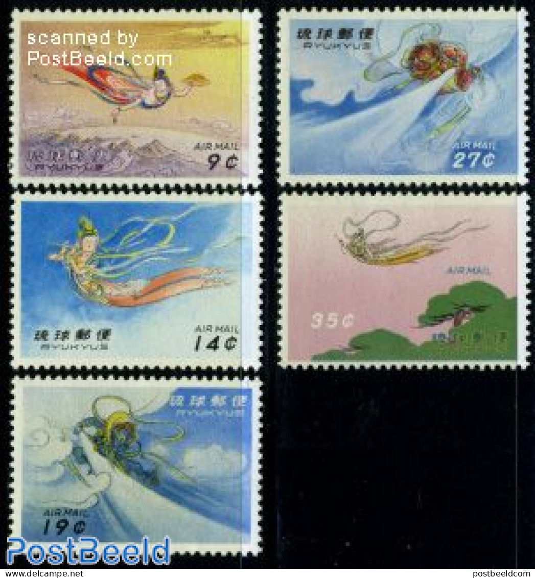 Ryu-Kyu 1961 Flying Gods 5v, Mint NH, Art - Fairytales - Fiabe, Racconti Popolari & Leggende