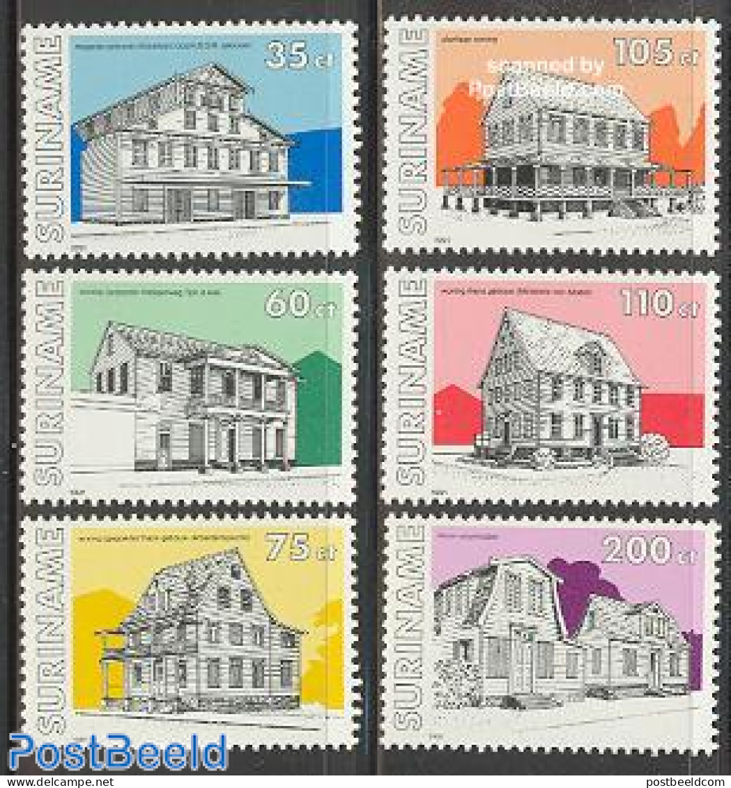 Suriname, Republic 1991 Buildings 6v, Mint NH - Suriname