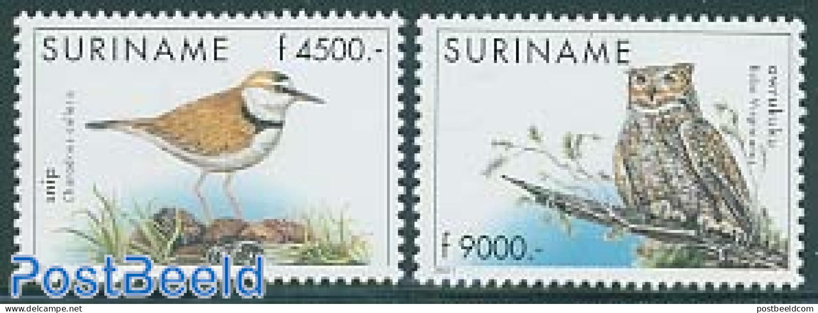 Suriname, Republic 2001 Definitives, Birds 2v, Mint NH, Nature - Birds - Owls - Surinam