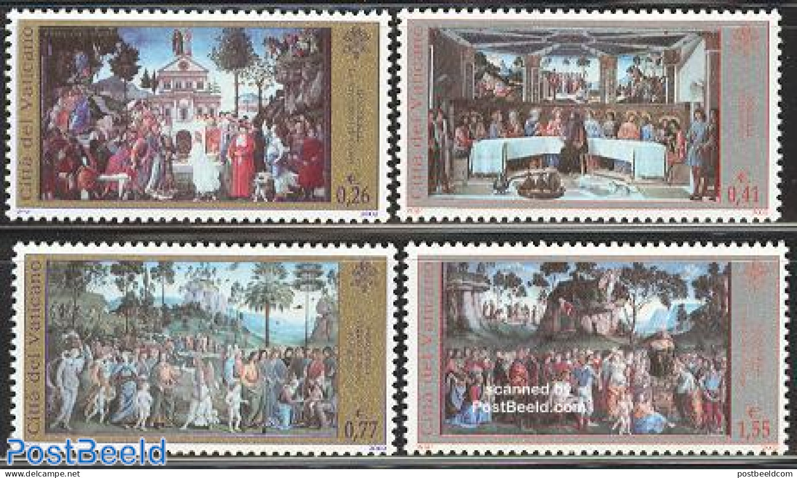 Vatican 2002 Sixtine Chapel 4v, Mint NH, Art - Paintings - Nuevos