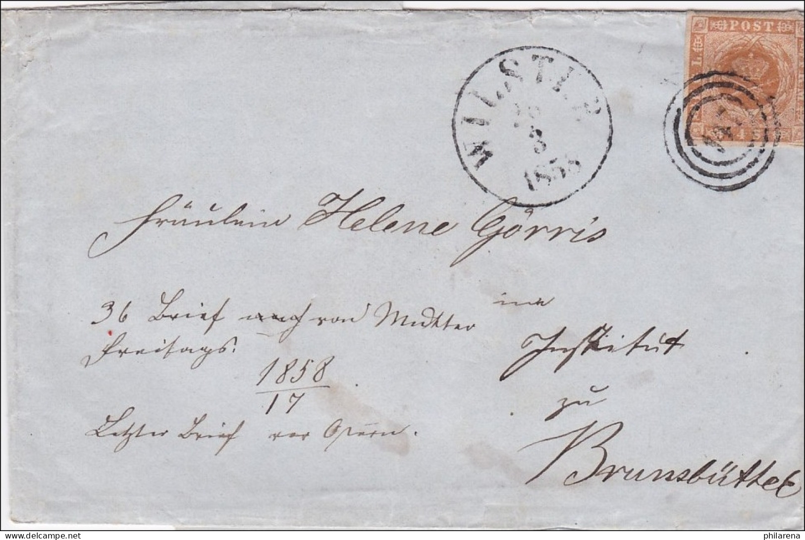 Brief: Wilster 1858 Nach Brunsbüttel - Schleswig-Holstein