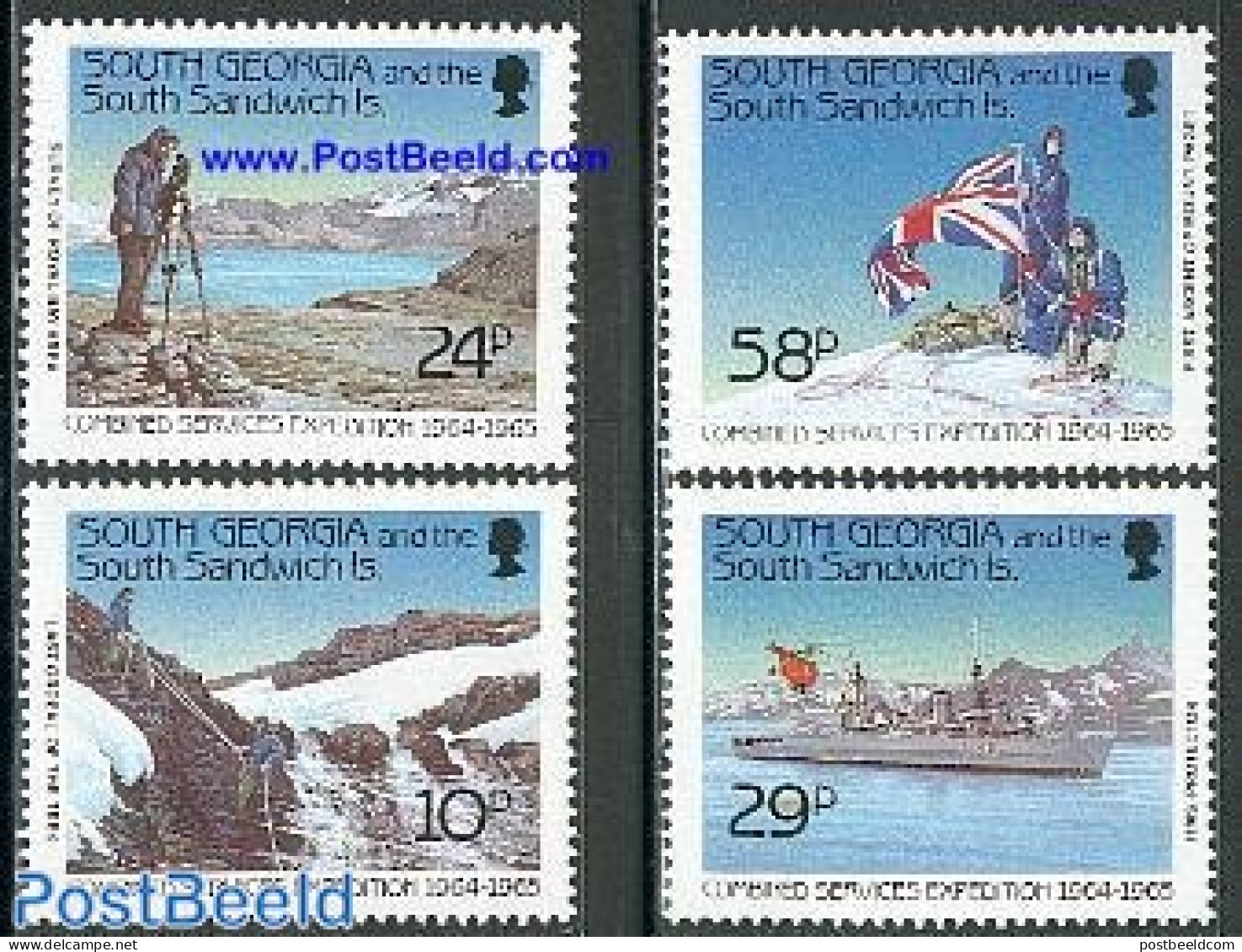 South Georgia / Falklands Dep. 1989 Expedition 4v, Mint NH, Science - Sport - Transport - Weights & Measures - Mountai.. - Escalade