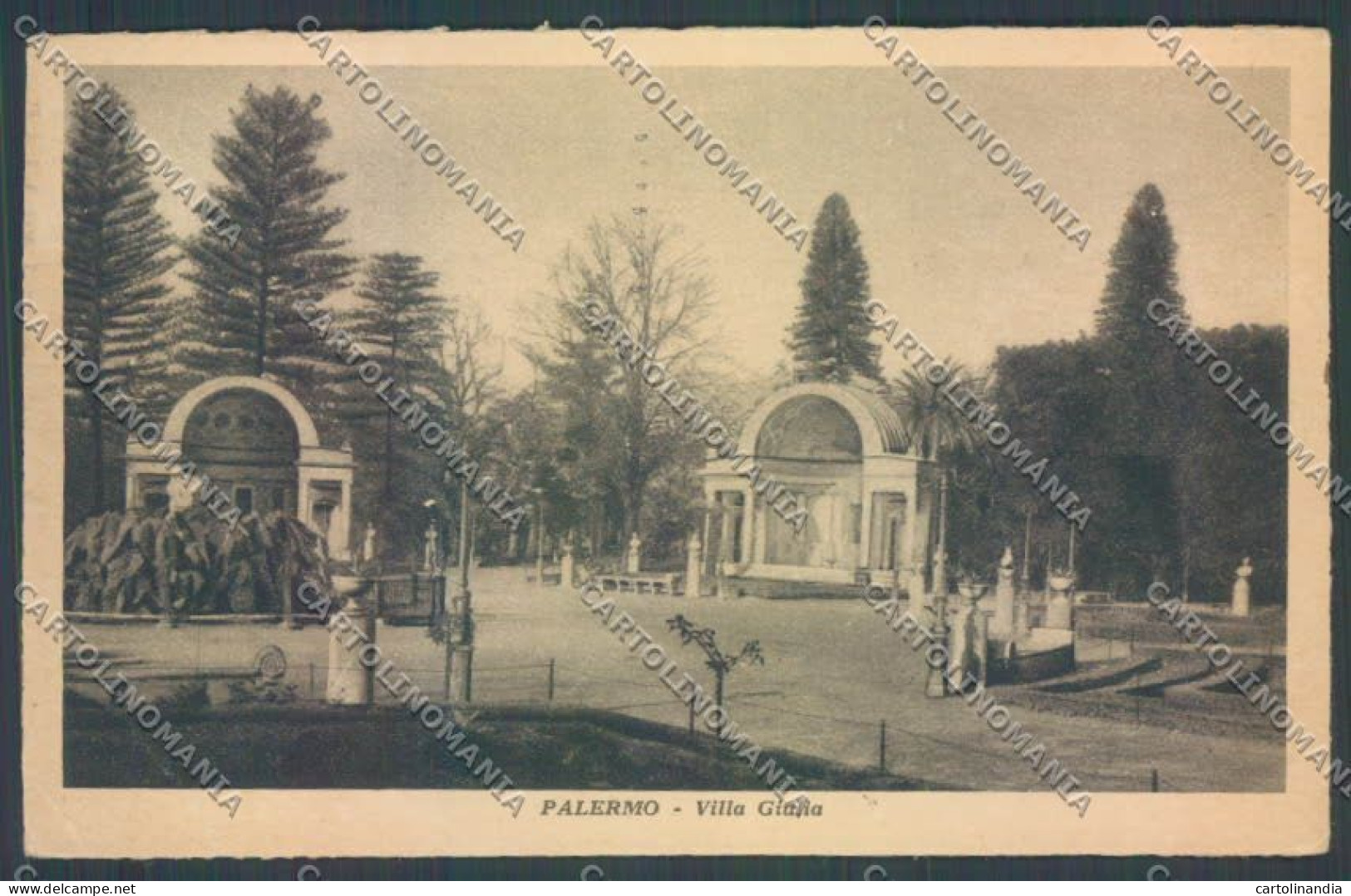 Palermo Città Villa Giulia PIEGA Cartolina ZT7663 - Palermo