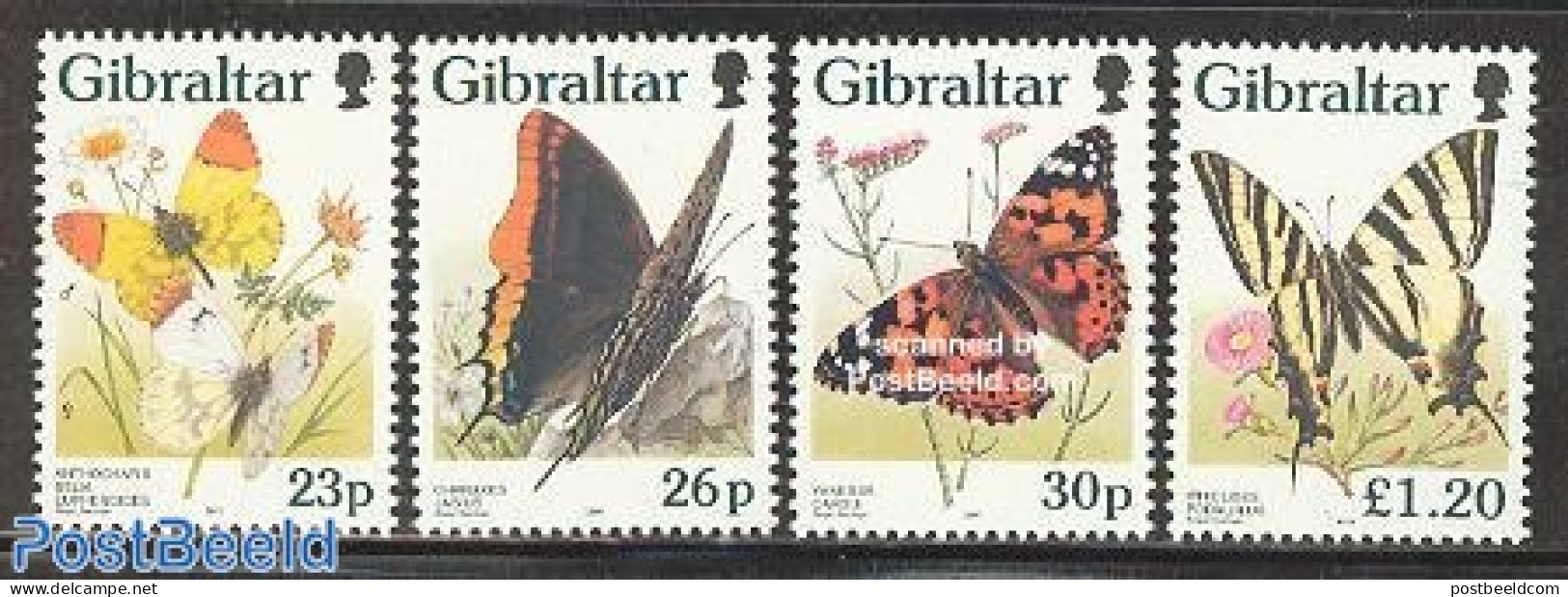 Gibraltar 1997 Butterflies 4v, Mint NH, Nature - Butterflies - Gibilterra