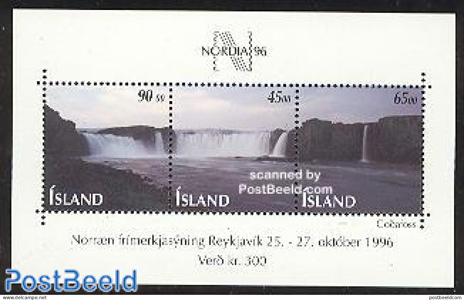 Iceland 1996 Nordia, Stamp Day S/s, Mint NH, Nature - Water, Dams & Falls - Stamp Day - Ongebruikt