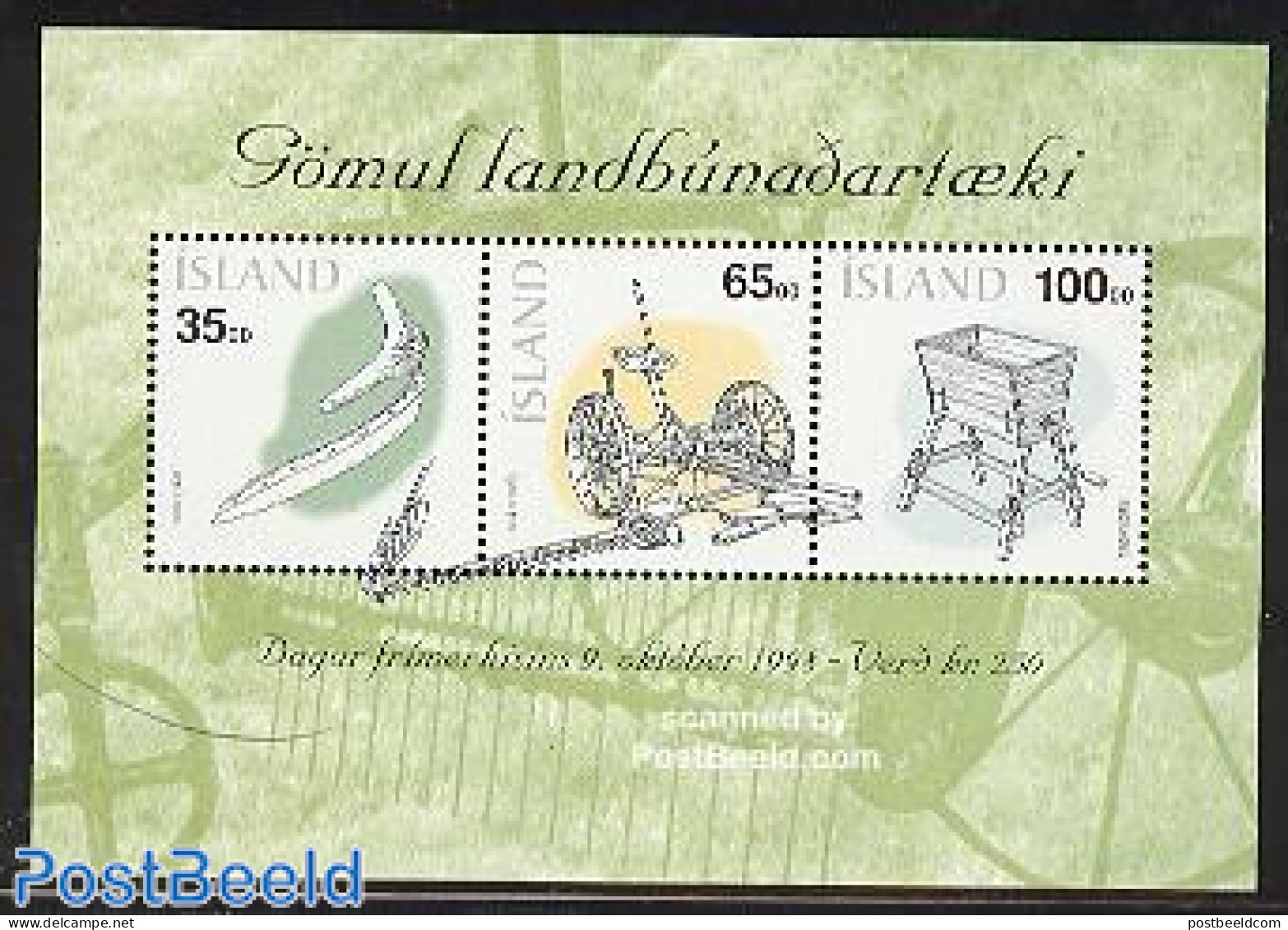 Iceland 1998 Stamp Day S/s, Mint NH, Various - Stamp Day - Agriculture - Unused Stamps