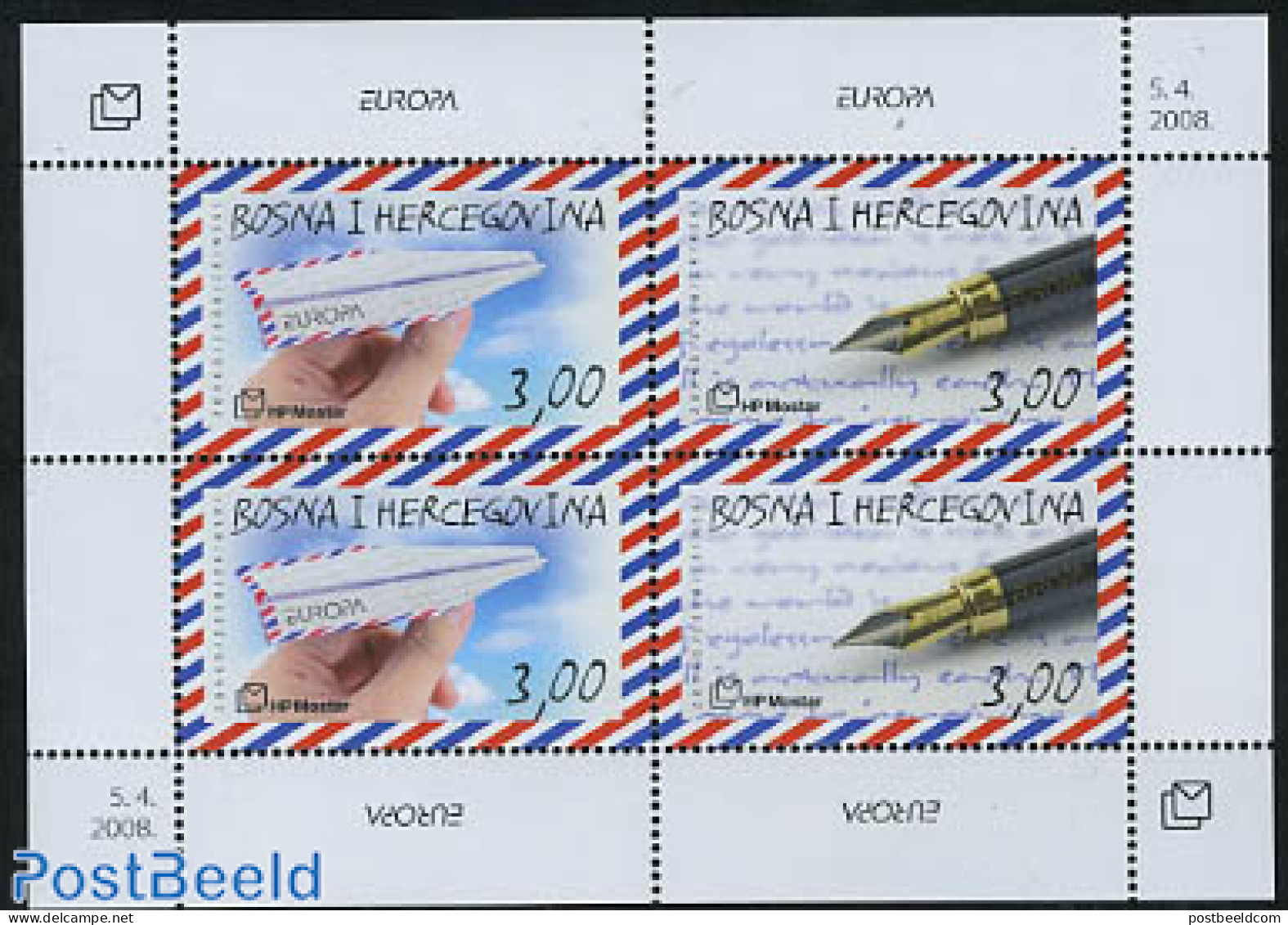 Bosnia Herzegovina - Croatic Adm. 2008 Europa, The Letter S/s, Mint NH, History - Europa (cept) - Post - Correo Postal