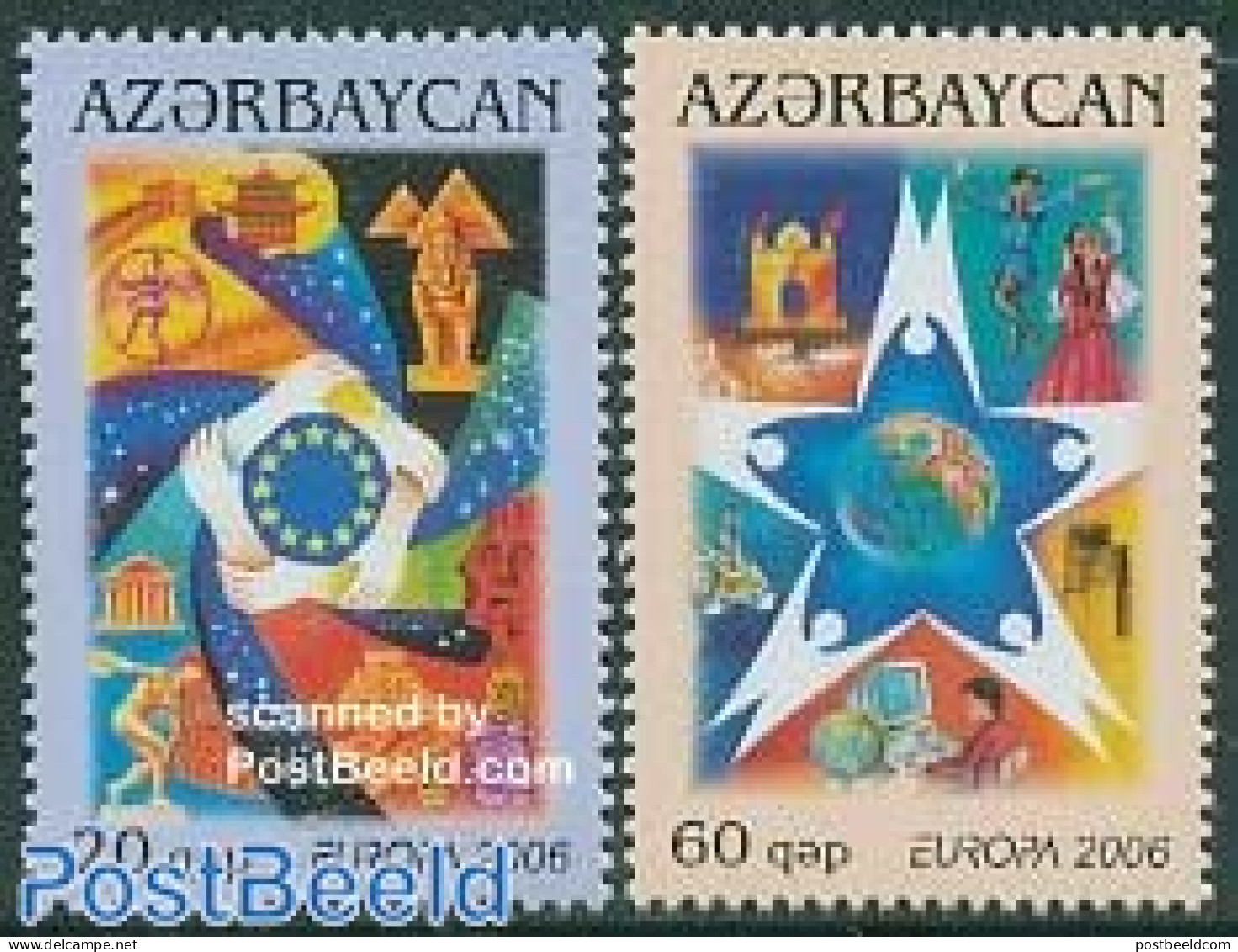 Azerbaijan 2006 Europa 2v, Mint NH, History - Science - Europa (cept) - Computers & IT - Informática